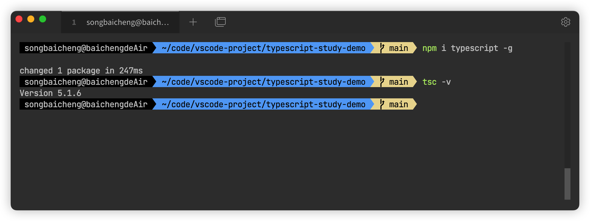 安装 TypeScript 安装 TypeScript